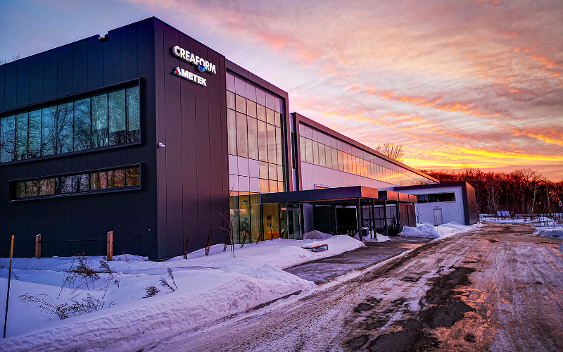 Creaform head office sunset in- winter
